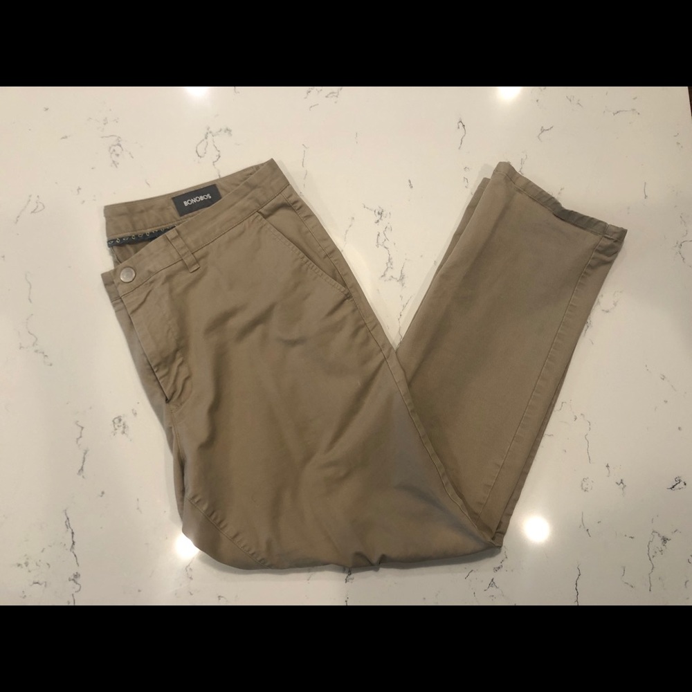Bonobos Chino Khaki Tailored Pants 36/30